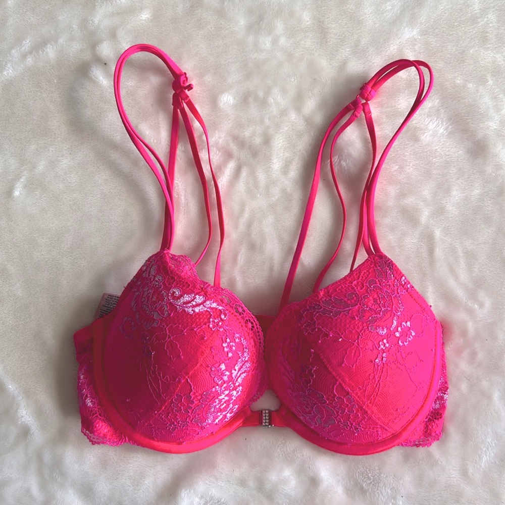 La Senza Convertible Racerback Chic Pink  Lace Bra Size 32 C